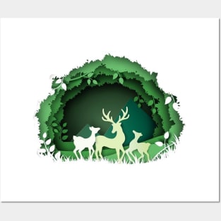 deer back to nature Posters and Art